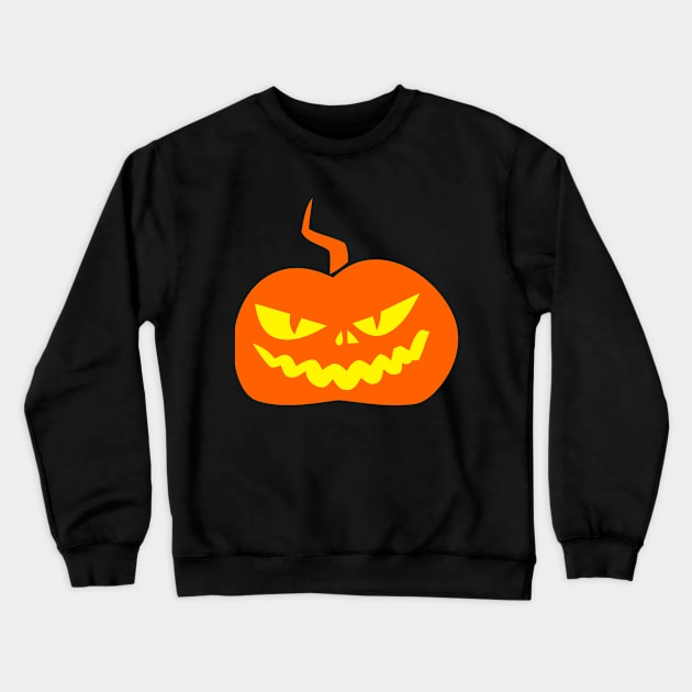 Halloween Jack O' Lantern Evil Face Crewneck Sweatshirt by koolteas